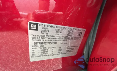 2015 Cadillac Srx Luxury Collection z USA, uszkodzony, nr VIN 3GYFNBE37FS569840